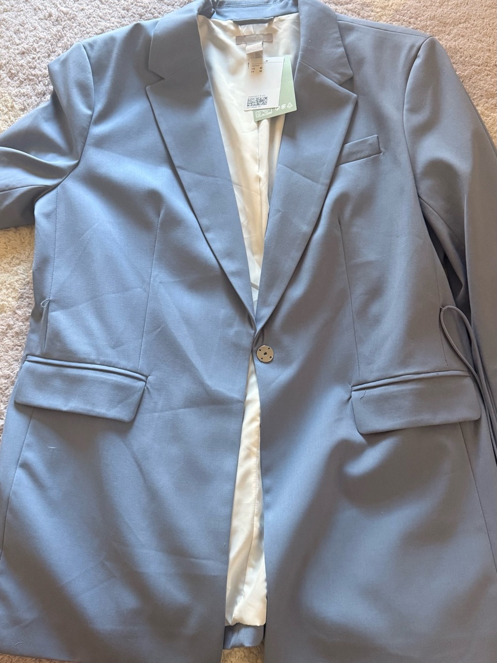 H&M Light Blue Single-Button Blazer